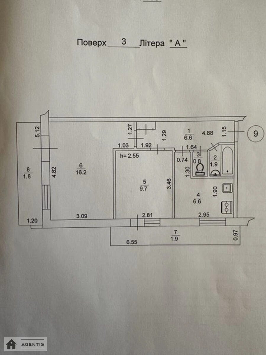 Сдам квартиру 2 комнаты, 45 m², 3 эт./9 этажей. 3, Павла Тичини просп., Киев. 