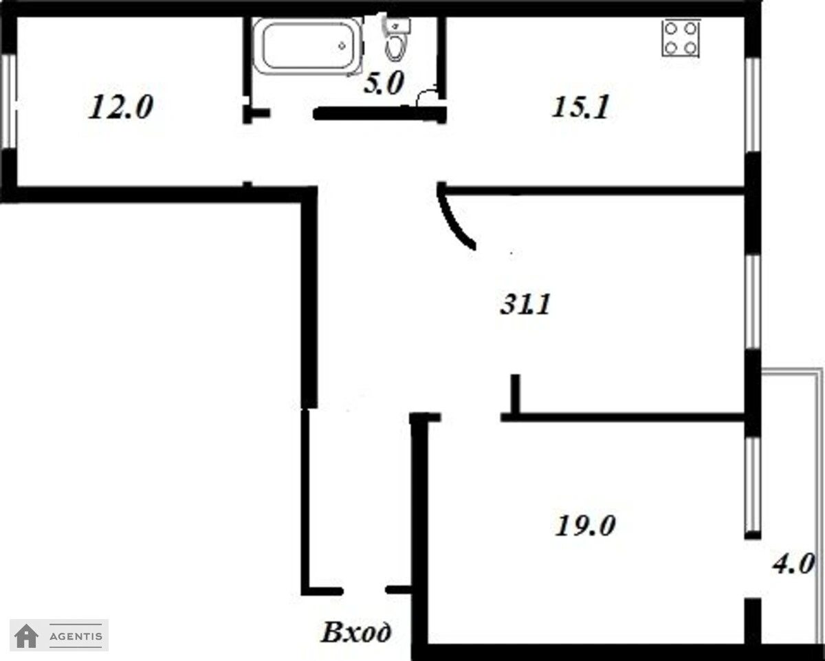 Сдам квартиру 3 комнаты, 82 m², 10 эт./25 этажей. 1, Святошинская 1, Киев. 