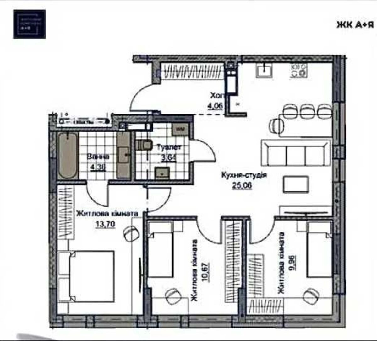 Apartments for sale 4 rooms, 72 m², 14th fl./16 floors. Фортечний (кіровський), Kropyvnytskyy. 