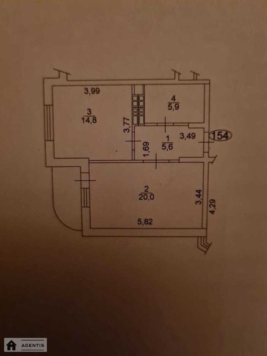 Apartment for rent 1 room, 47 m², 24th fl./24 floors. Yuriya Kondratyuka vul., Kyiv. 