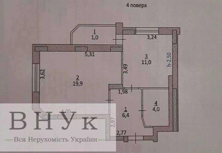 Продається однокімнатна квартира з підвальним приміщенням