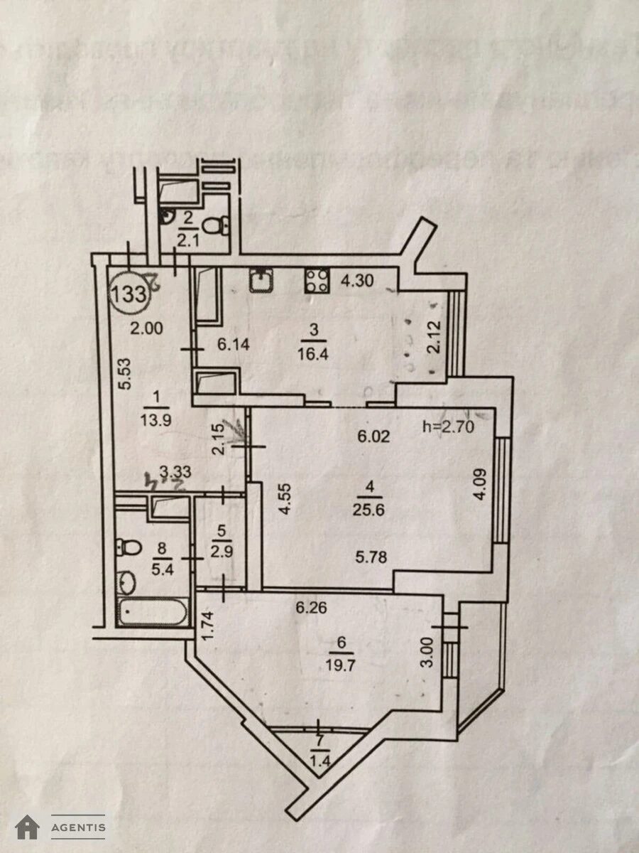 Сдам квартиру 2 комнаты, 89 m², 19 эт./36 этажей. 21, Княжий Затон 21, Киев. 