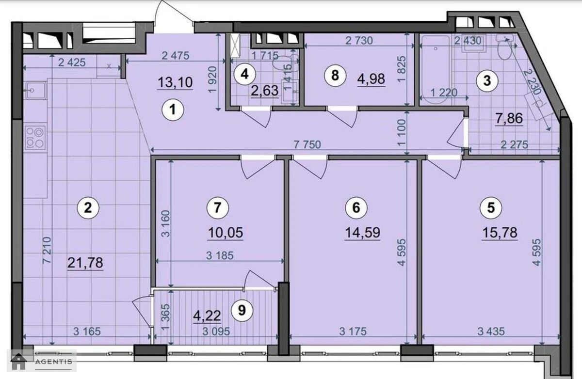 Сдам квартиру 3 комнаты, 96 m², 15 эт./25 этажей. Віктора Некрасова вул. (Північно-Сирецька), Киев. 