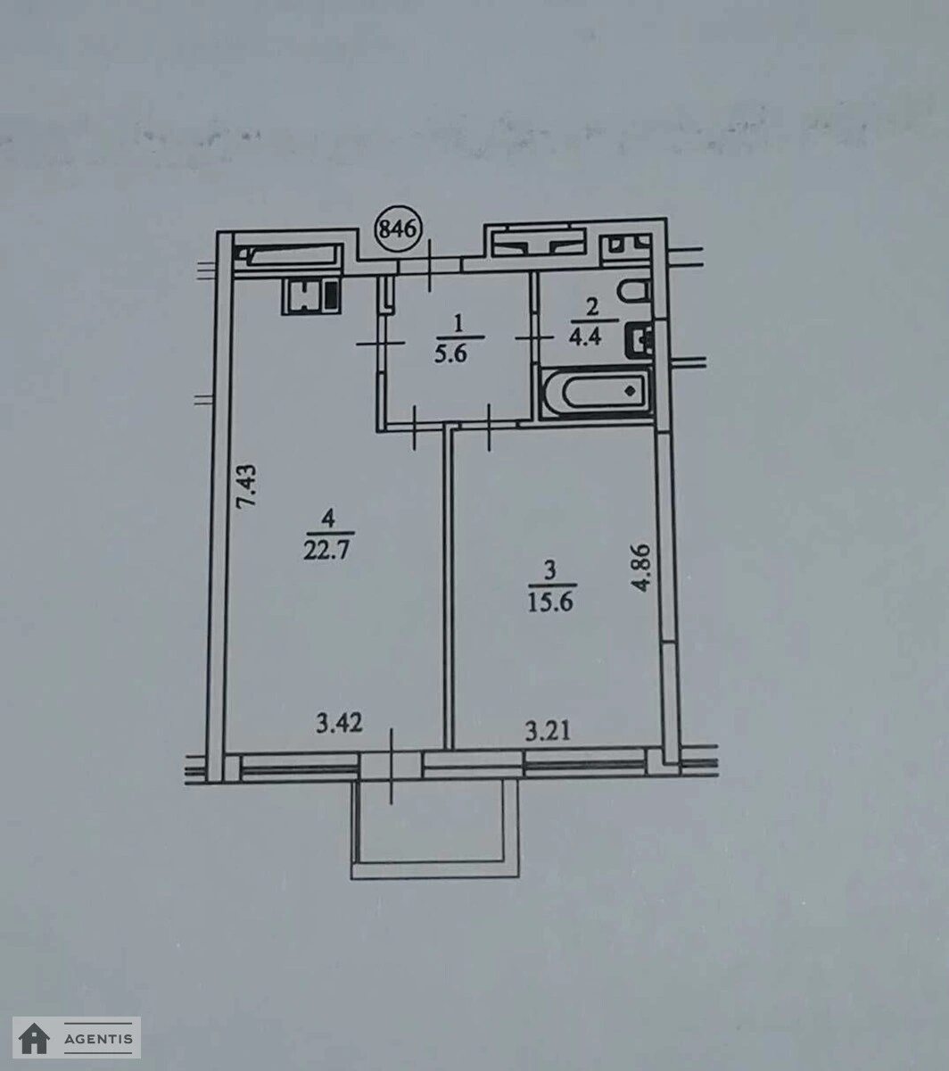 Apartment for rent 2 rooms, 49 m², 13th fl./1 floor. Zarichna, Kyiv. 