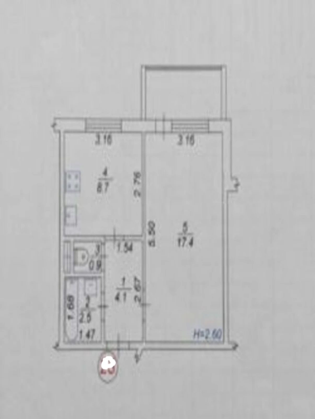 Продаж квартири 1 кімната, 40 m², 6 пов./9 поверхів. 4, Витянська , Вишневе. 