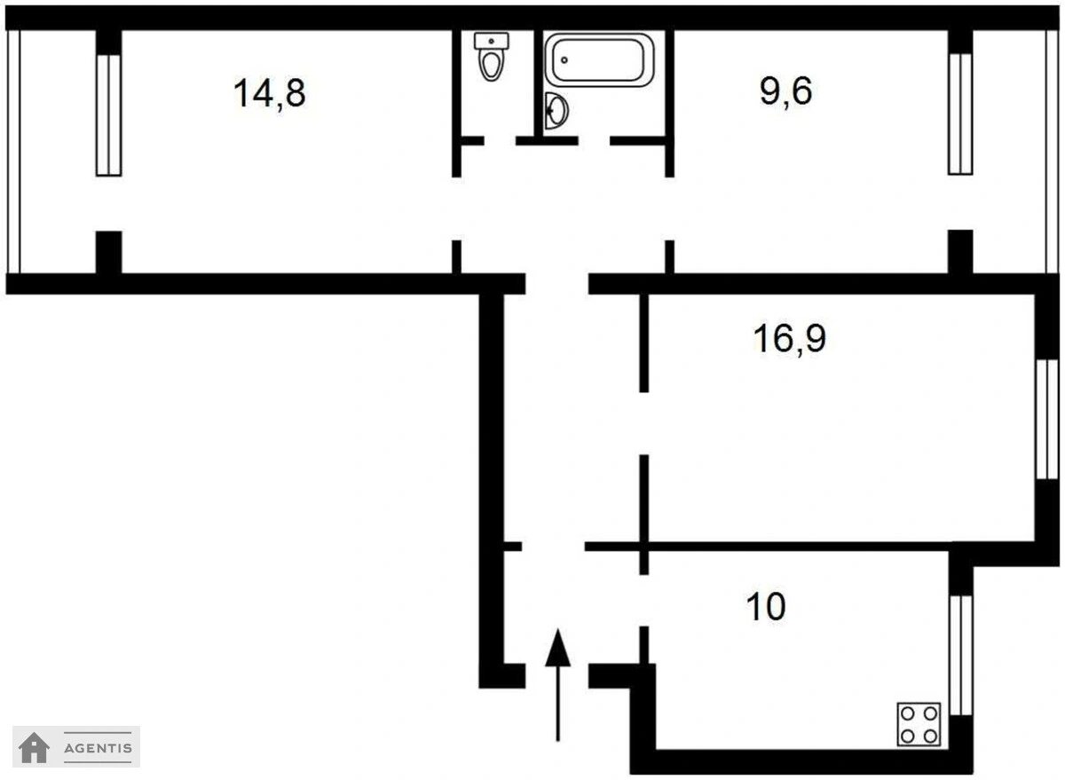 Сдам квартиру 3 комнаты, 68 m², 2 эт./9 этажей. Чистяковская, Киев. 