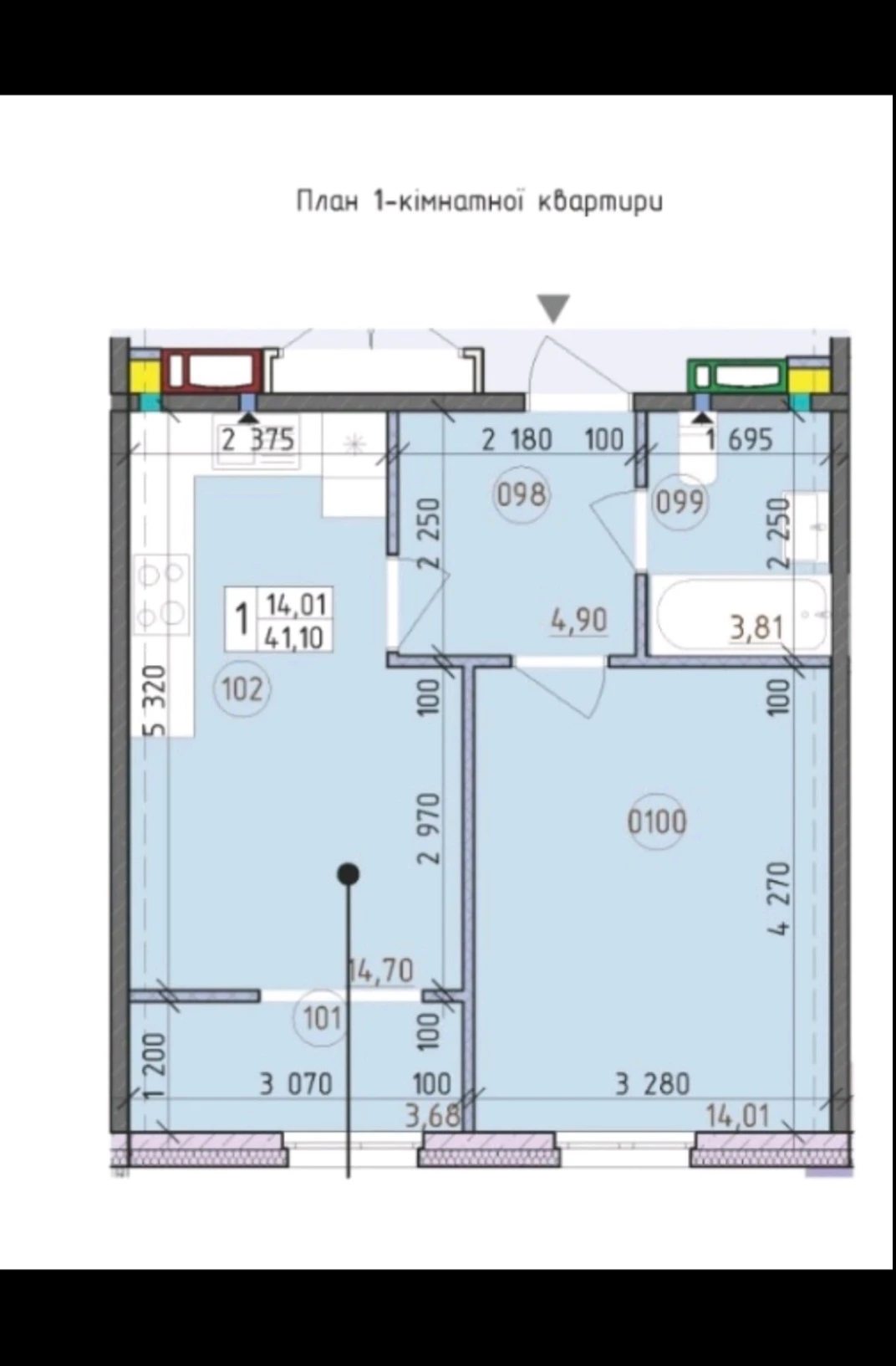 Apartments for sale 1 room, 42 m², 21st fl./12 floors. Maksymovycha, Kyyiv. 