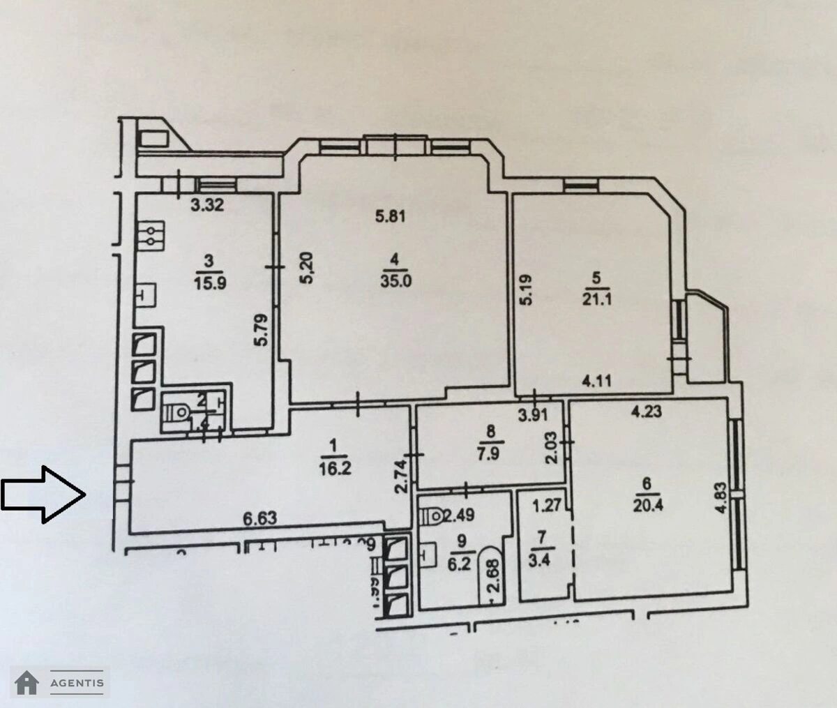 Apartment for rent 3 rooms, 1292 m², 4th fl./16 floors. 32, Yevhena Konovaltsya vul. Shchorsa, Kyiv. 