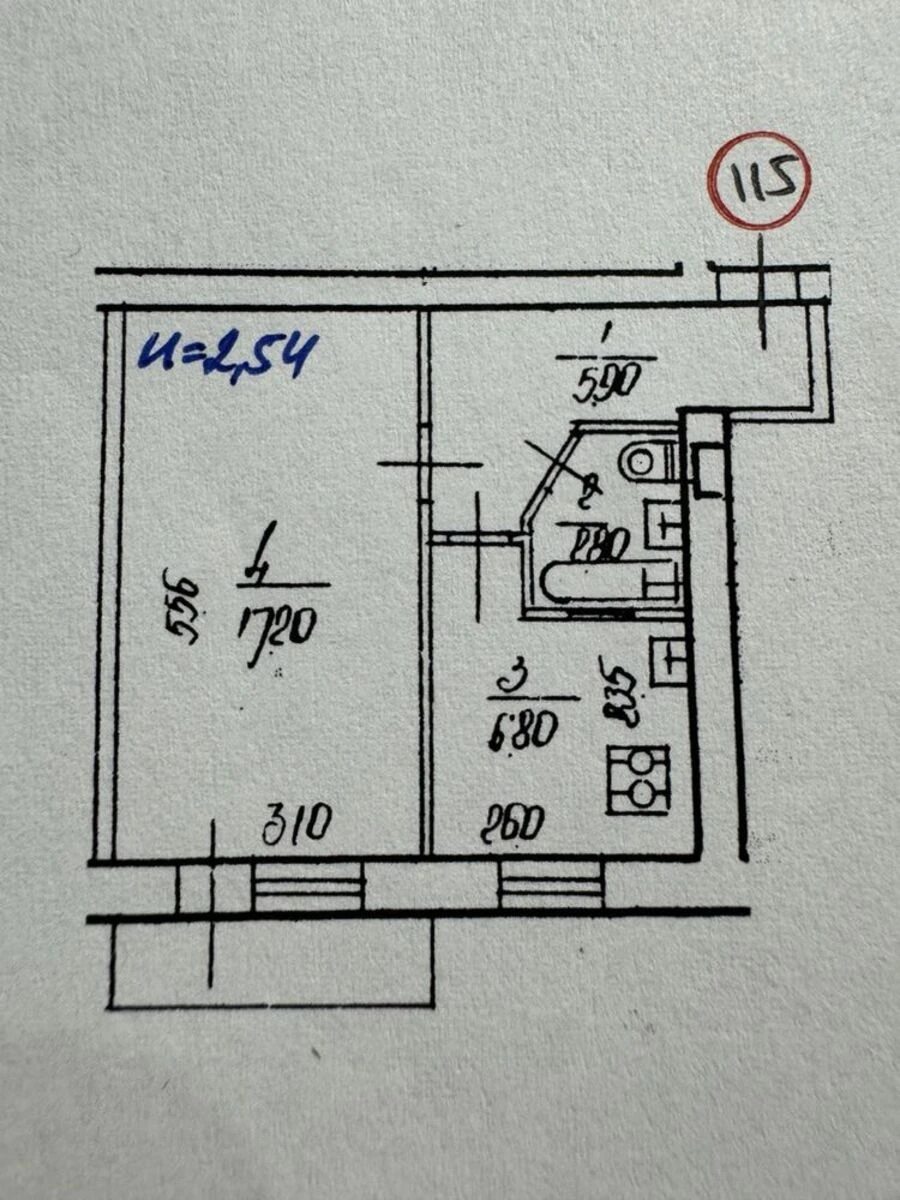 Apartments for sale 1 room, 33 m², 4th fl./5 floors. 26, Geroyiv Sevastopolya 26, Kyiv. 