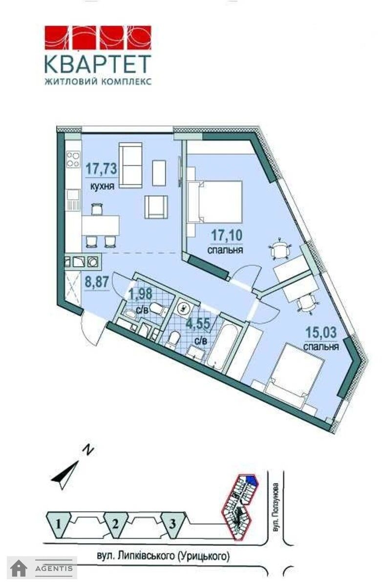 Здам квартиру 2 кімнати, 68 m², 16 пов./22 поверхи. 16, Митрополита Василя Липківського вул. (Урицького), Київ. 