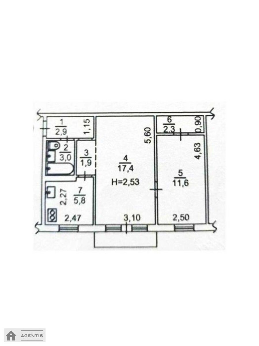 Сдам квартиру 2 комнаты, 47 m², 5 эт./5 этажей. Академіка Білецького вул., Киев. 