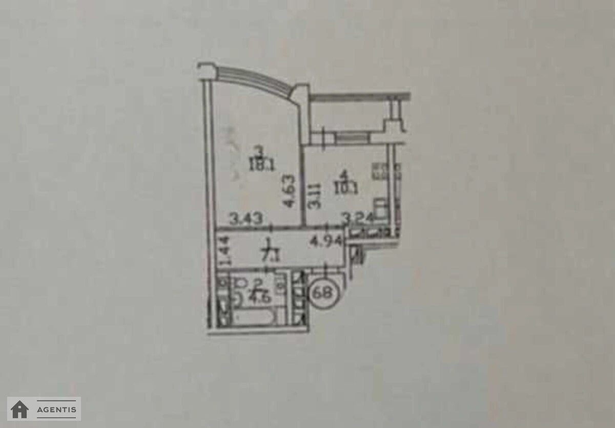 Сдам квартиру 1 комната, 44 m², 10 эт./24 этажа. 23, Депутатская 23, Киев. 