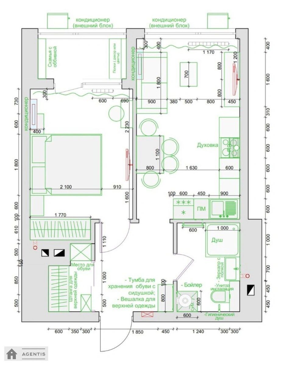 Сдам квартиру 2 комнаты, 45 m², 17 эт./18 этажей. Джона Маккейна вул. (Івана Кудрі), Киев. 