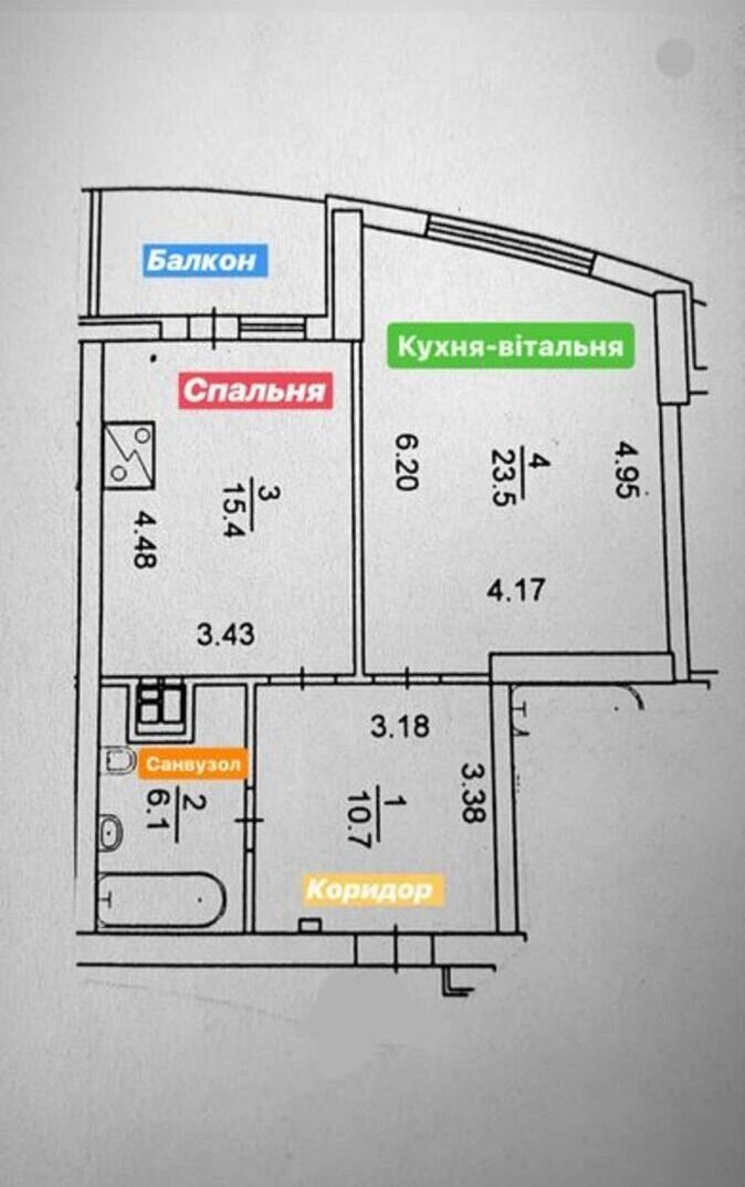 Продаж квартири 1 кімната, 58 m², 17 пов./24 поверхи. 1, Миколи Ушакова вул., Київ. 