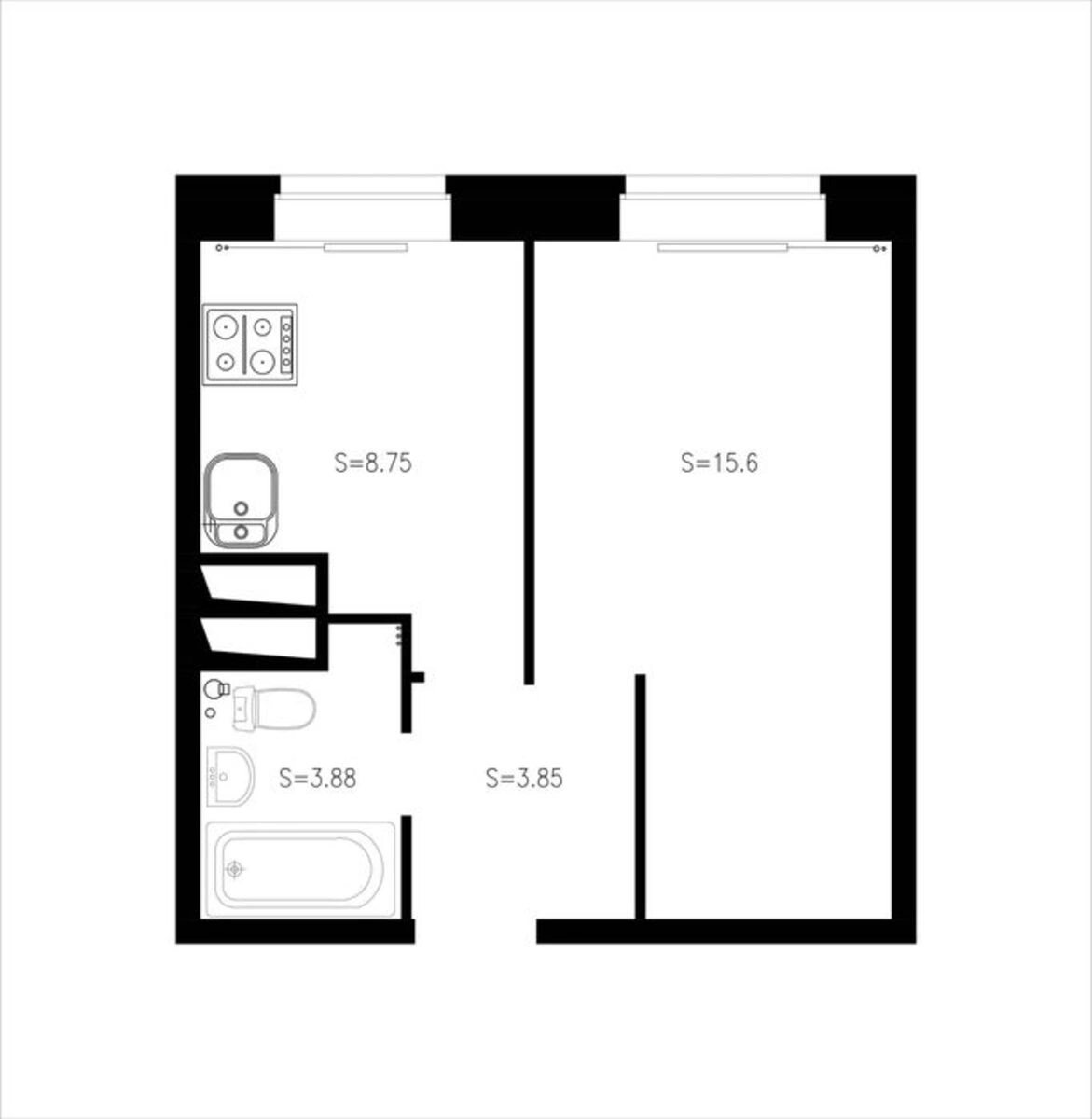 Apartments for sale 1 room, 33 m², 5th fl./5 floors. Фортечний (кіровський), Kropyvnytskyy. 