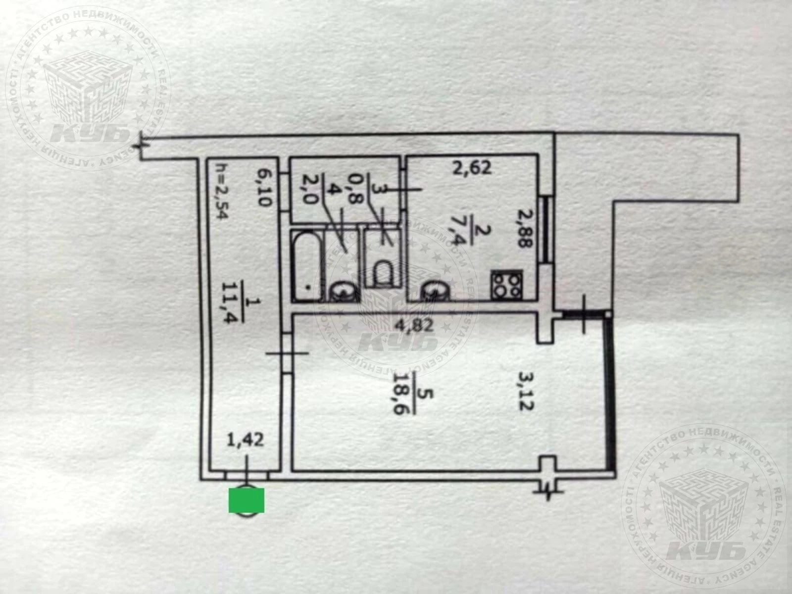 Apartments for sale 1 room, 42 m², 9th fl./9 floors. 5, Pidlisna 5, Kyiv. 