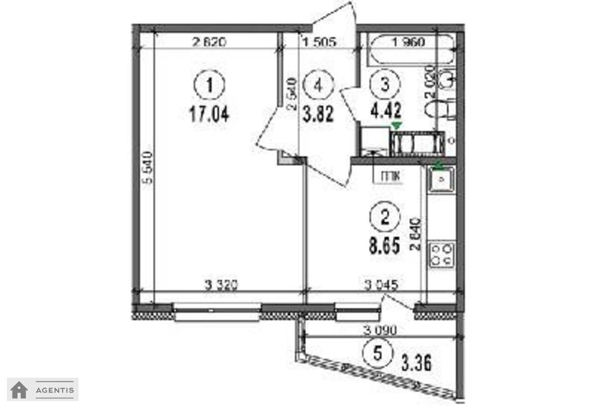 Сдам квартиру 1 комната, 37 m², 8 эт./27 этажей. 2, Вишняковская 2, Киев. 