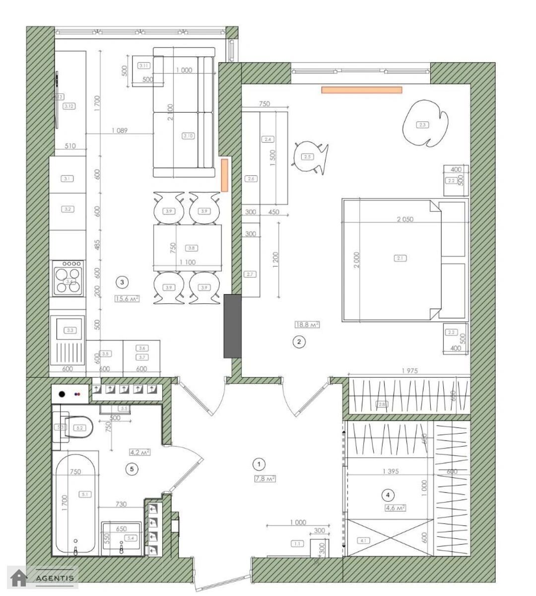 Сдам квартиру 2 комнаты, 51 m², 15 эт./25 этажей. 6, Казарменна вул. (Григорія Андрющенка), Киев. 