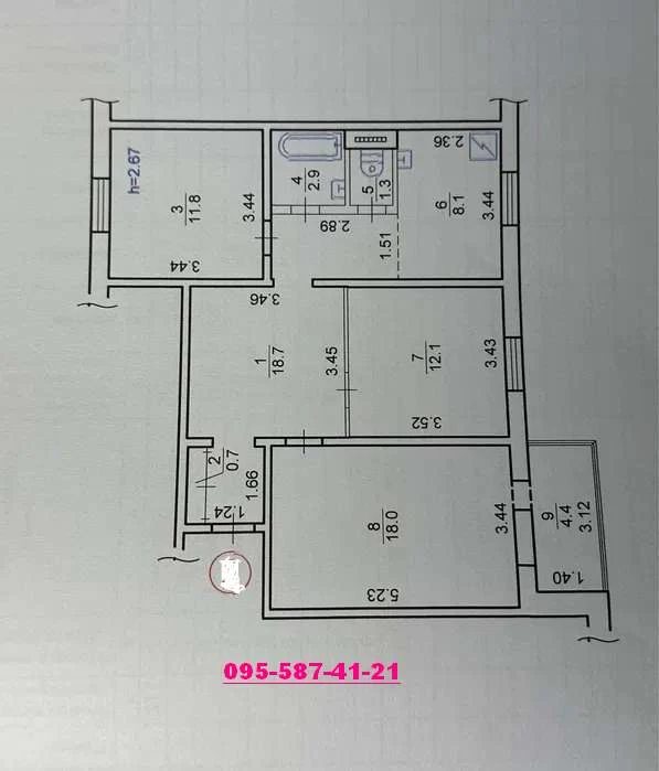 Продажа квартиры 3 комнаты, 78 m², 14 эт./16 этажей. 8, Срибнокильська, Киев. 