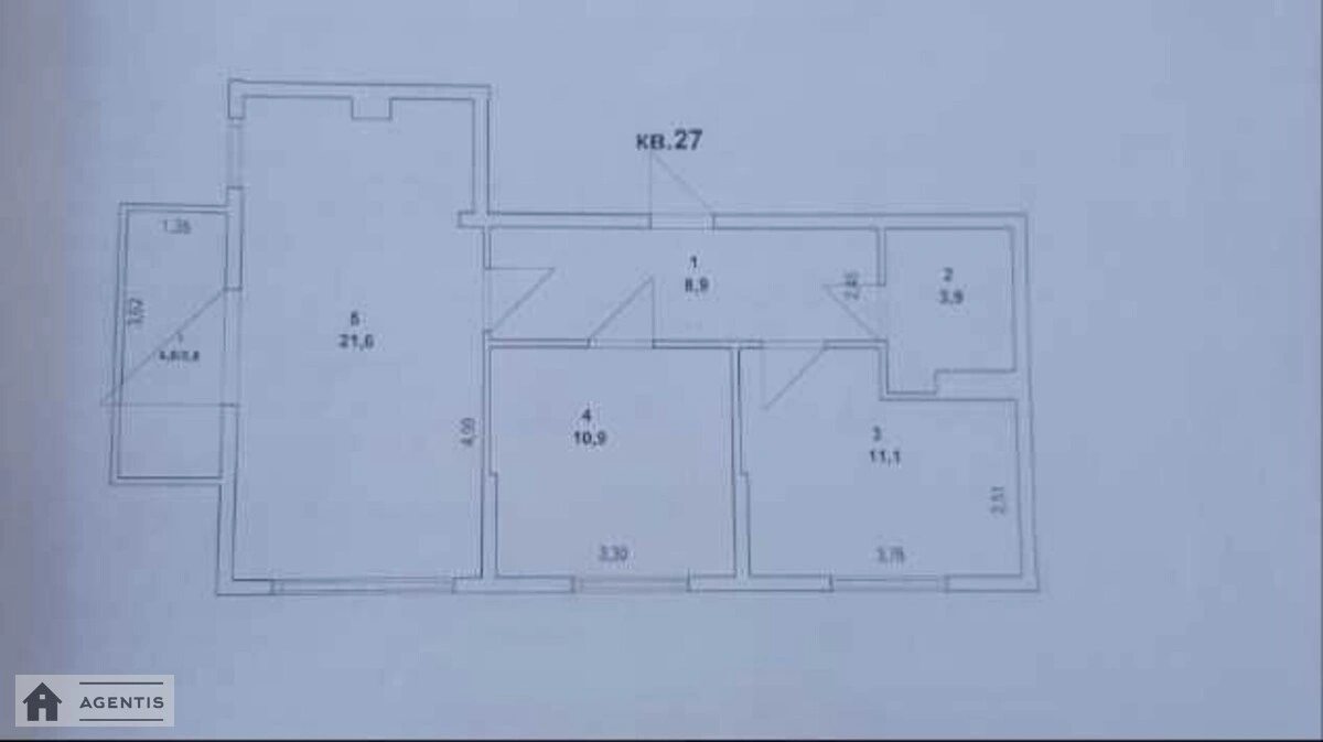 Сдам квартиру 2 комнаты, 60 m², 3 эт./7 этажей. 50, Радужная 50, Киев. 