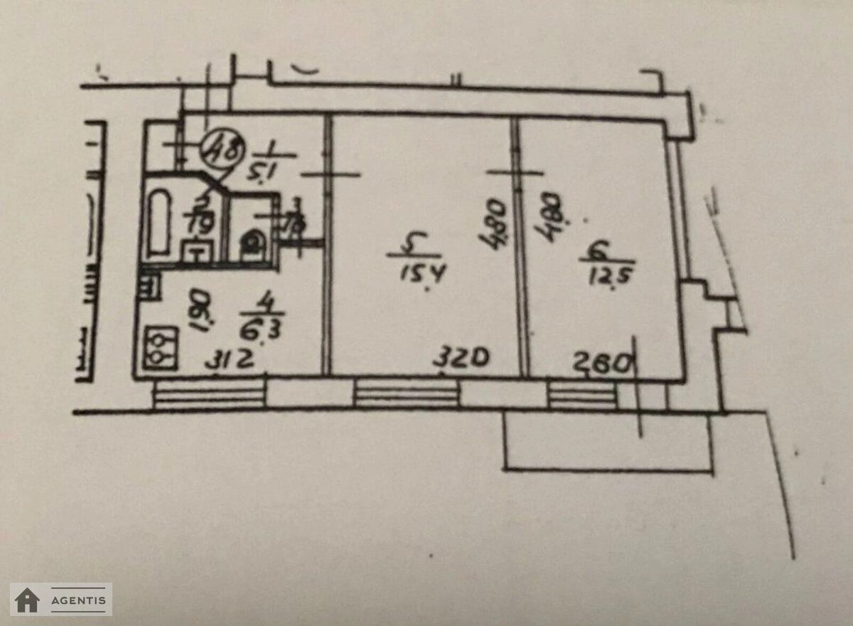 Здам квартиру 2 кімнати, 42 m², 5 пов./9 поверхів. 17, Голосіївський 17, Київ. 