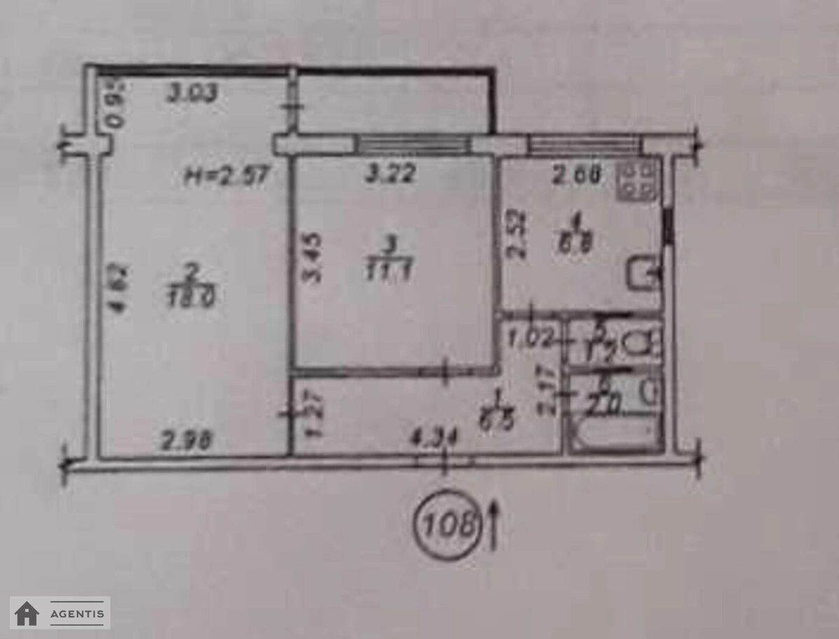 Apartment for rent 2 rooms, 47 m², 5th fl./12 floors. Dniprovskyy rayon, Kyiv. 