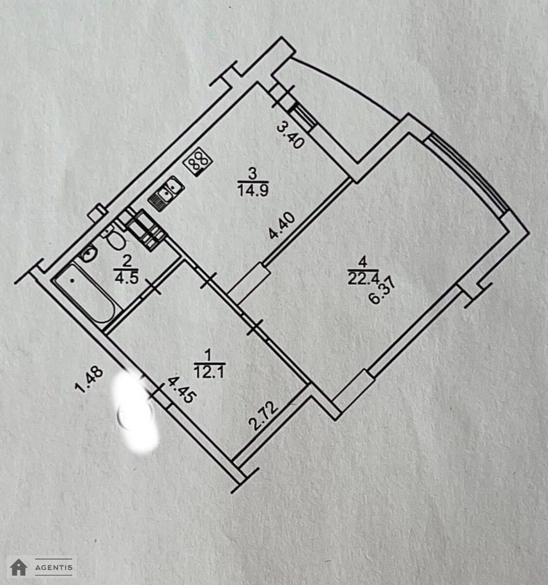 Здам квартиру 1 кімната, 58 m², 5 пов./24 поверхи. 3, Михайла Максимовича вул. (Онуфрія Трутенка), Київ. 