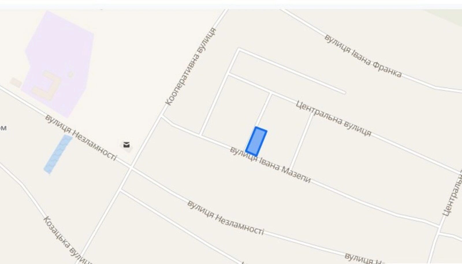 Land for sale for residential construction. 40-richchya Peremohy vul. Ivana Mazepy, Babyntsy. 