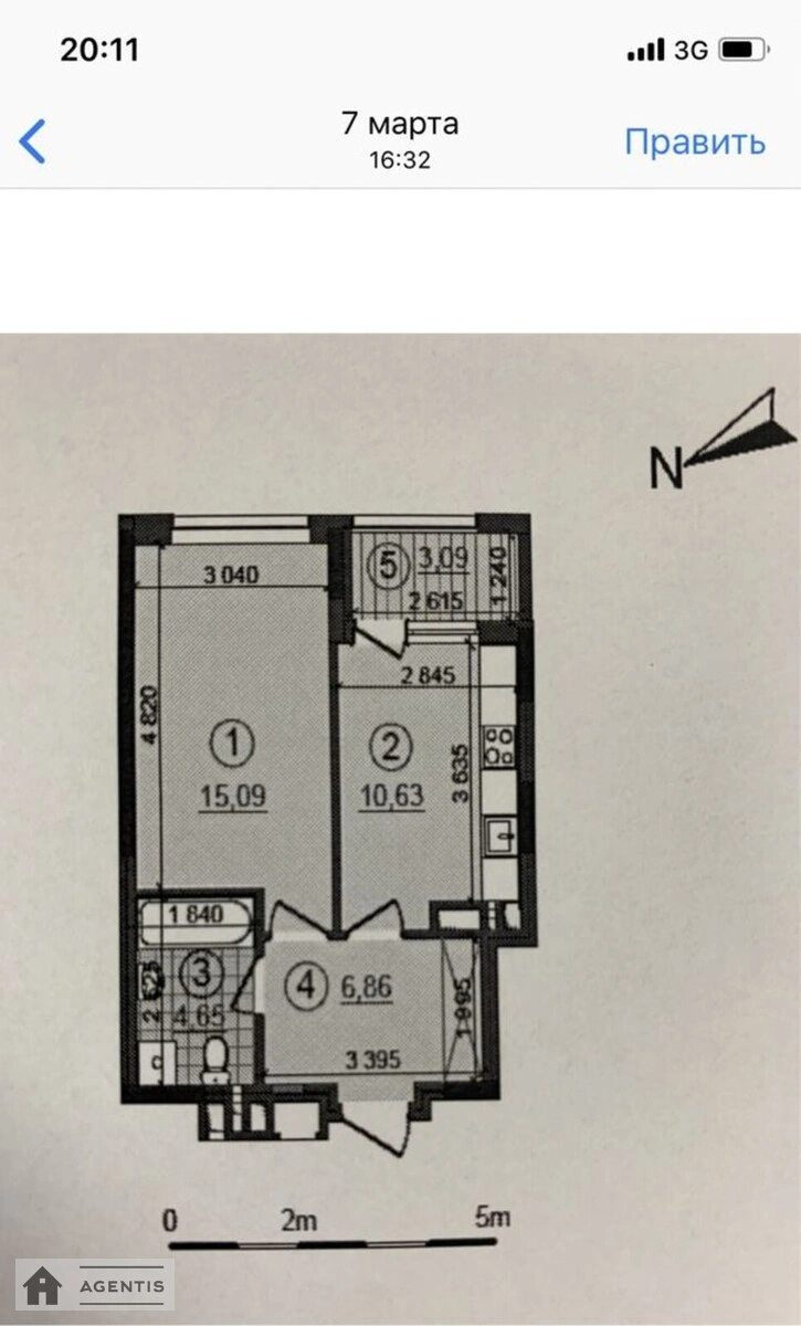 Здам квартиру 2 кімнати, 41 m², 7 пов./13 поверхів. 43, Правди 43, Київ. 