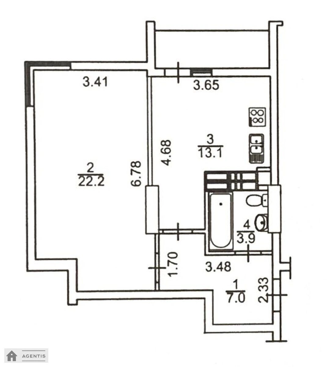 Apartment for rent 1 room, 48 m², 14th fl./25 floors. 3, Mykhayla Maksymovycha vul. Onufriya Trutenka, Kyiv. 