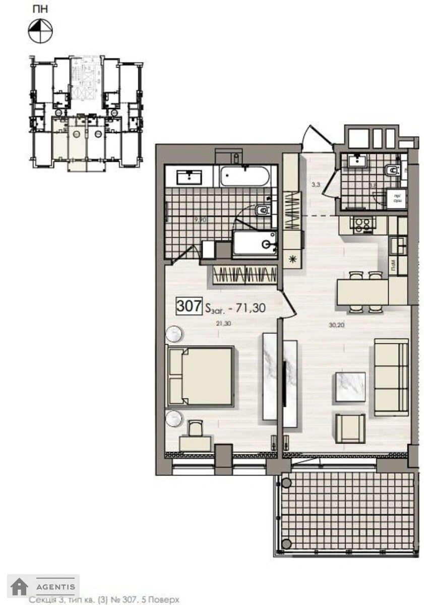 Здам квартиру 1 кімната, 71 m², 11 пов./27 поверхів. 118, Антоновича вул. (Горького), Київ. 