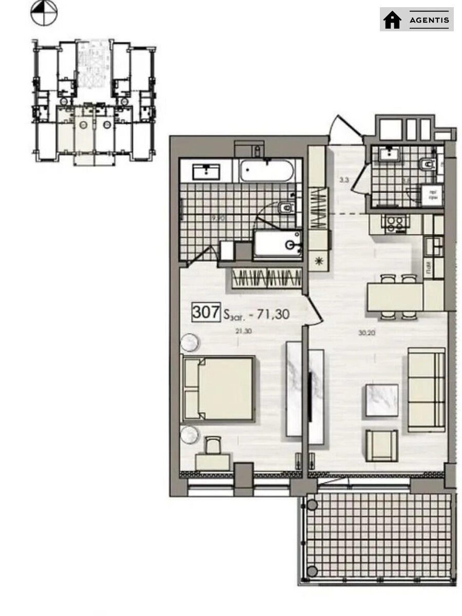 Здам квартиру 1 кімната, 71 m², 11 пов./24 поверхи. 118, Антоновича вул. (Горького), Київ. 