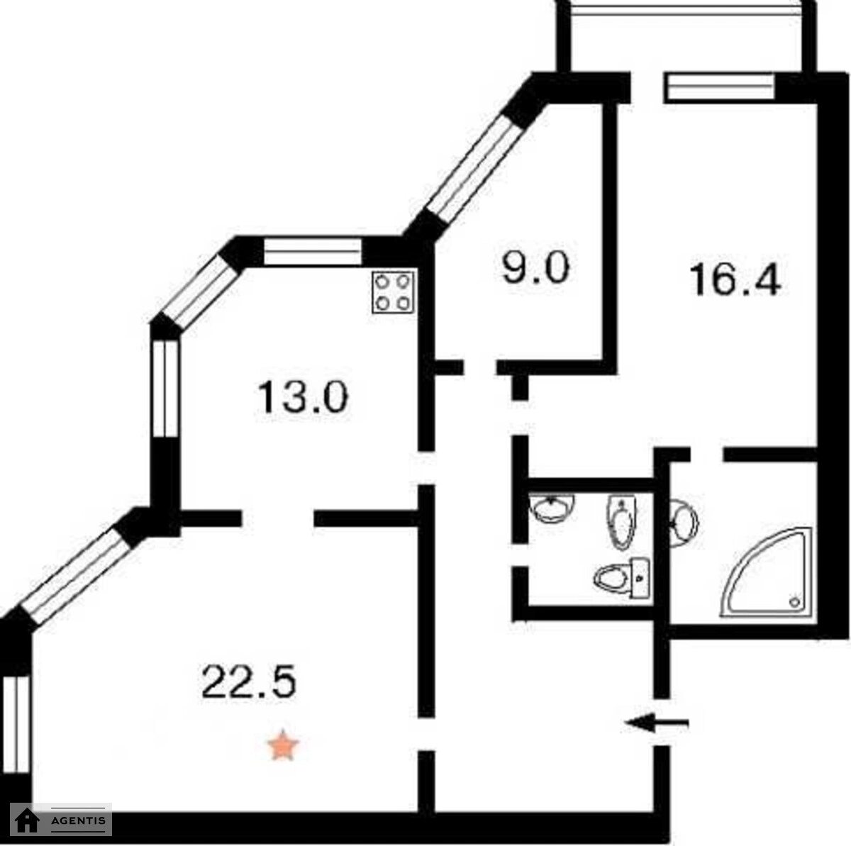 Здам квартиру 2 кімнати, 84 m², 13 пов./22 поверхи. 6, Несторівський пров., Київ. 