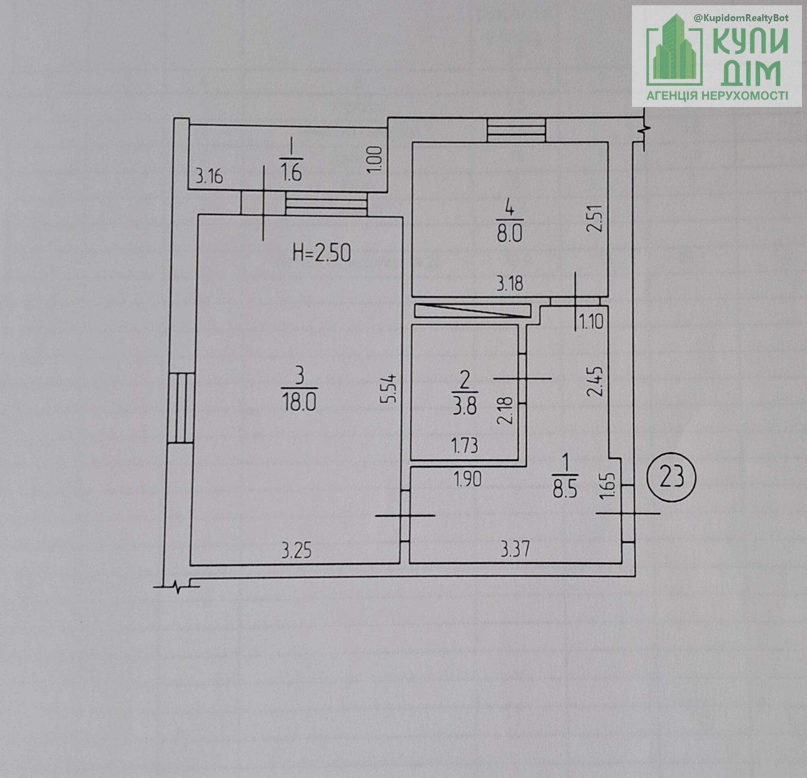 Apartments for sale 1 room, 40 m², 4th fl./9 floors. 24, Zhadova vul., Kropyvnytskyy. 