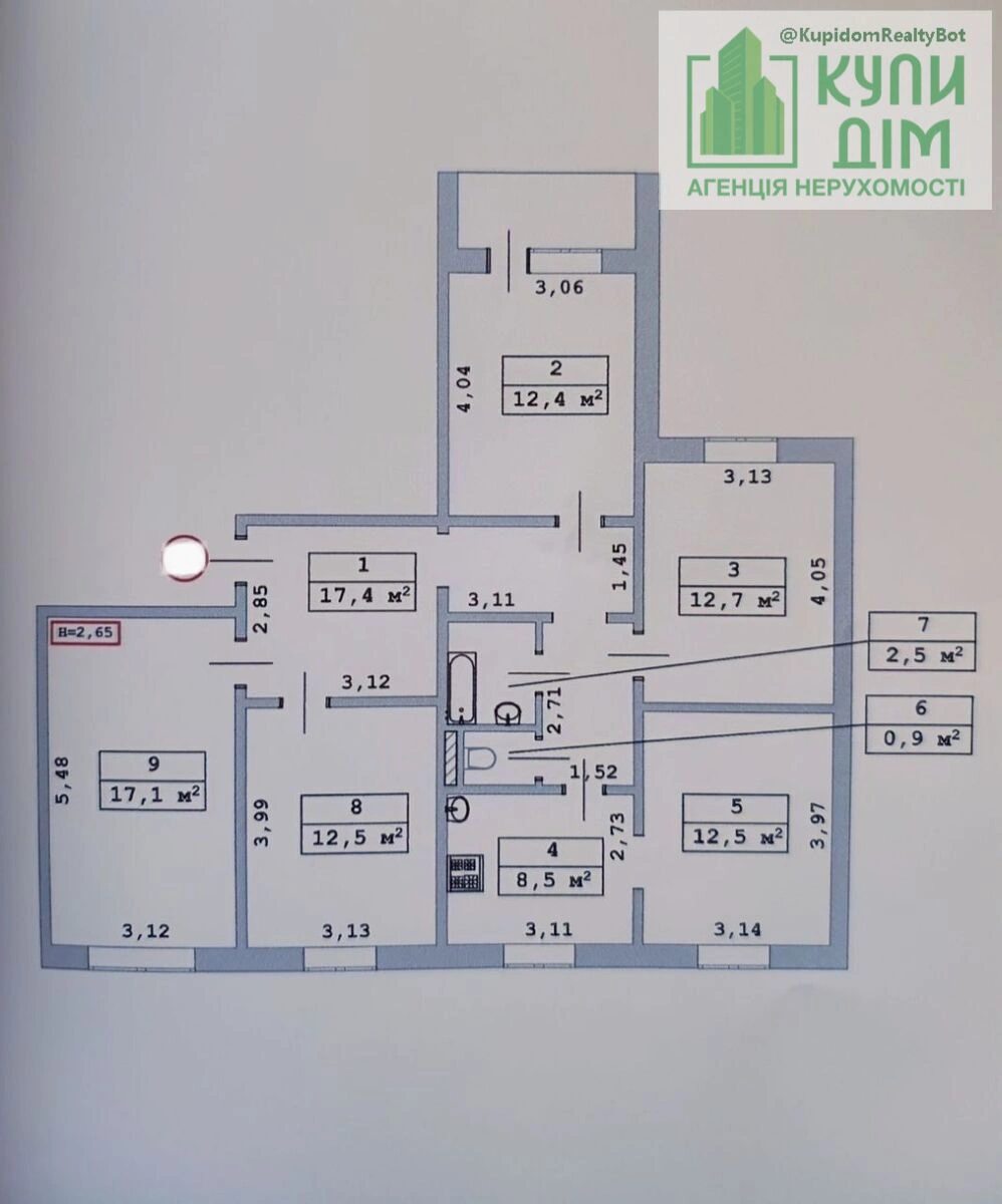 Продаж квартири 4 кімнати, 100 m², 5 пов./9 поверхів. Фортечний (кіровський), Кропивницький. 