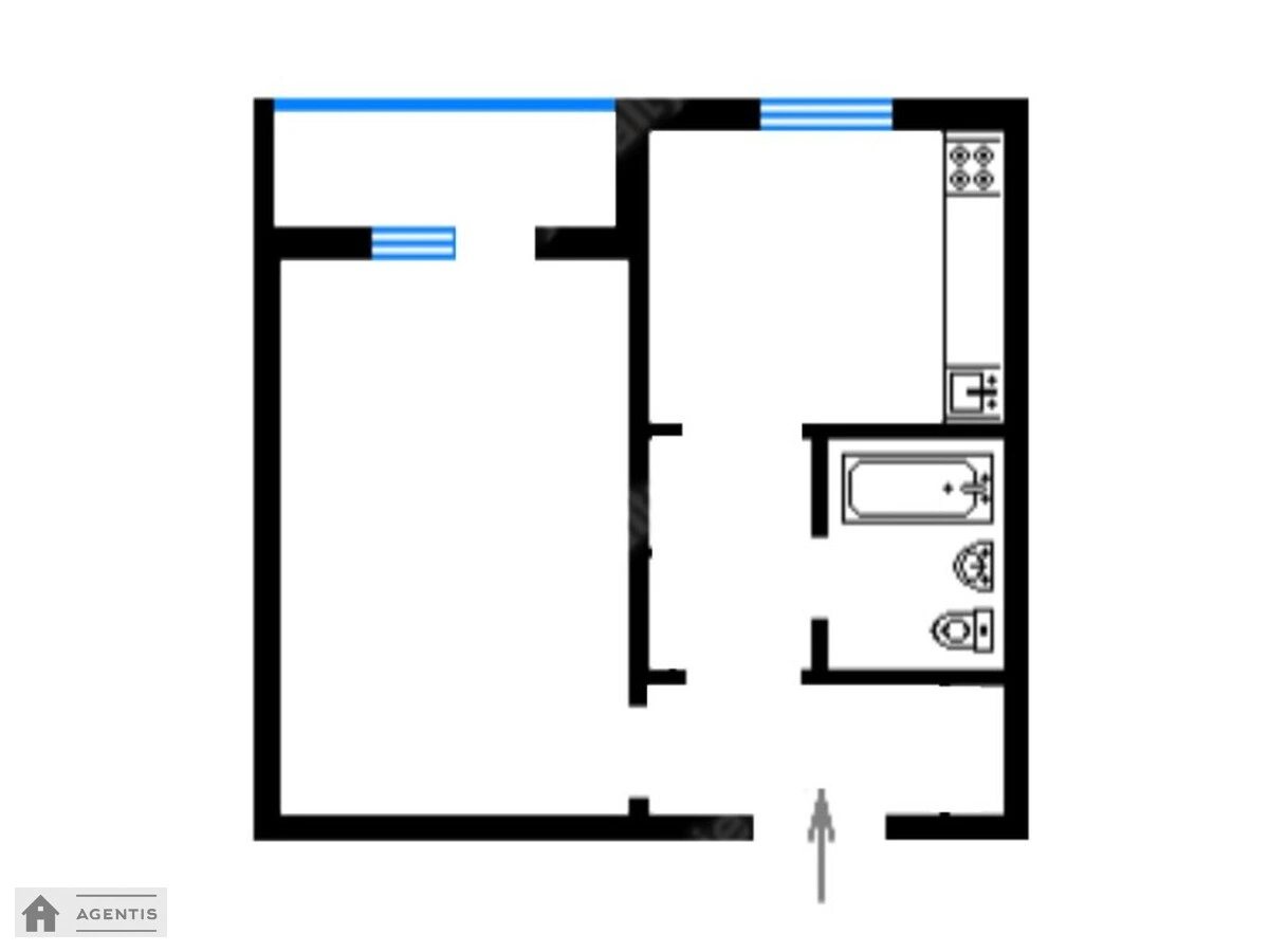 Здам квартиру 1 кімната, 42 m², 8 пов./19 поверхів. 1, Драгоманова 1, Київ. 