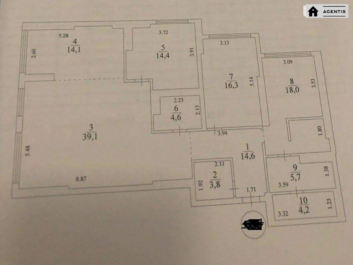 Сдам квартиру 3 комнаты, 135 m², 13 эт./34 этажа. 5, Берестейський просп. (Перемоги), Киев. 