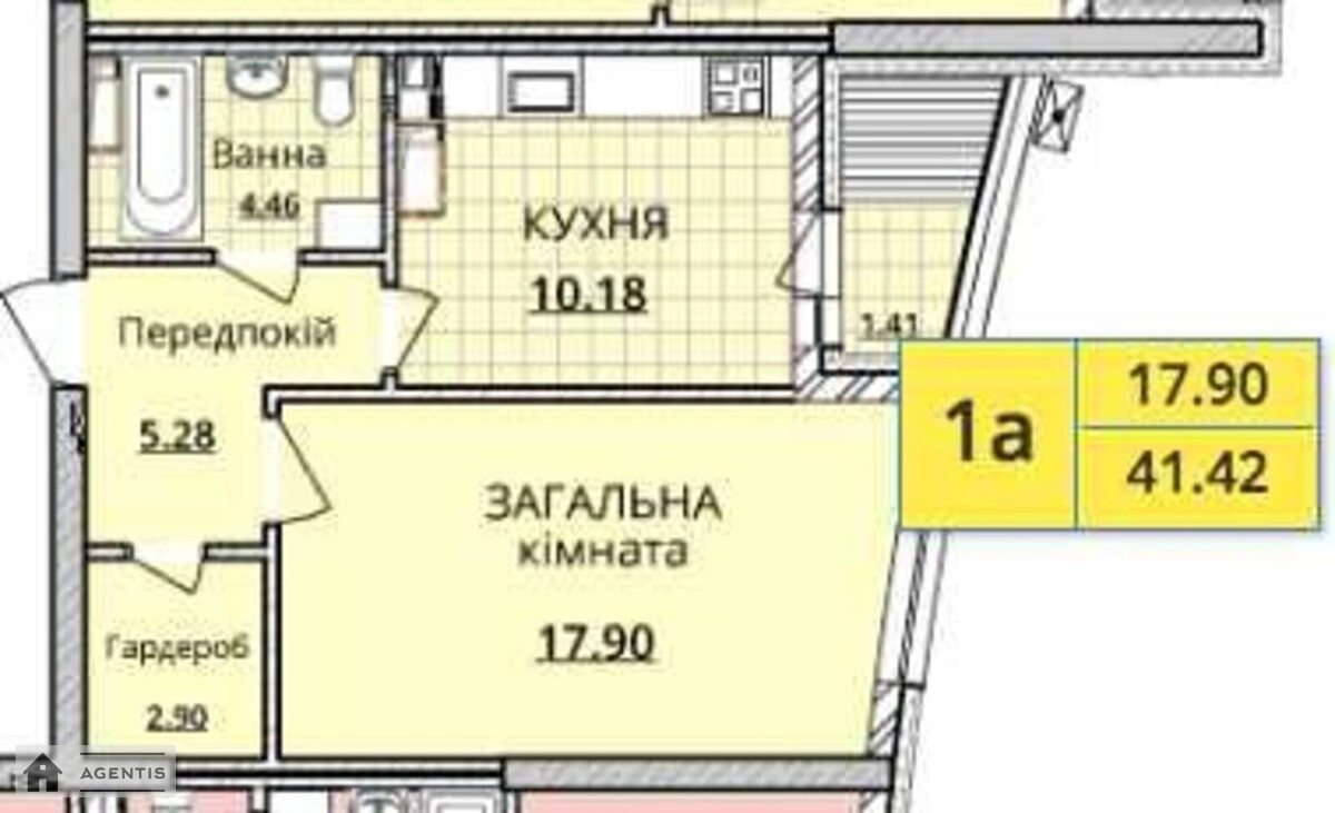 Здам квартиру 1 кімната, 43 m², 9 пов./25 поверхів. 1, Оболонський 1, Київ. 