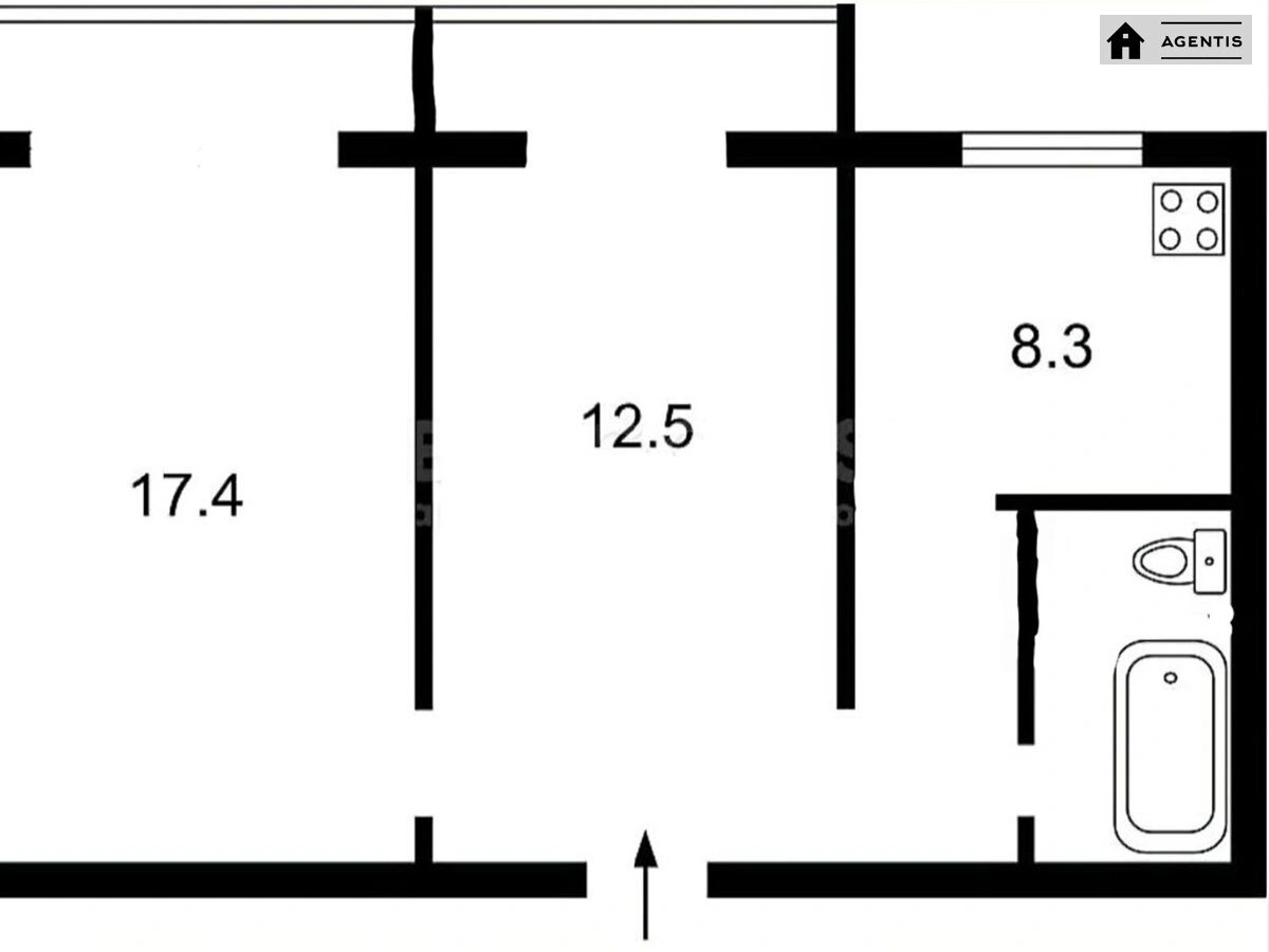 Сдам квартиру 2 комнаты, 60 m², 7 эт./12 этажей. 8, Печенижская 8, Киев. 