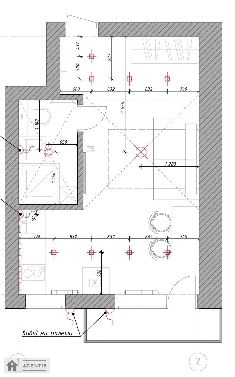 Здам квартиру 1 кімната, 23 m², 2 пов./6 поверхів. 76, Володимирська 76, Київ. 