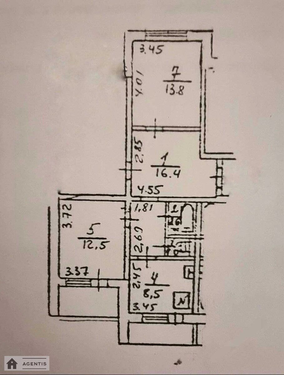 Здам квартиру 2 кімнати, 54 m², 13 пов./16 поверхів. 40, Драгоманова 40, Київ. 