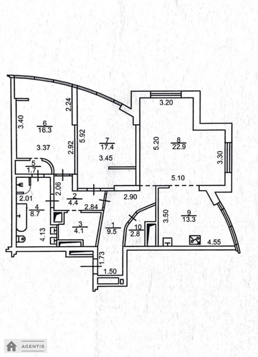 Сдам квартиру 3 комнаты, 101 m², 5 эт./23 этажа. 2, Володимира Івасюка просп. (Героїв Сталінграда), Киев. 