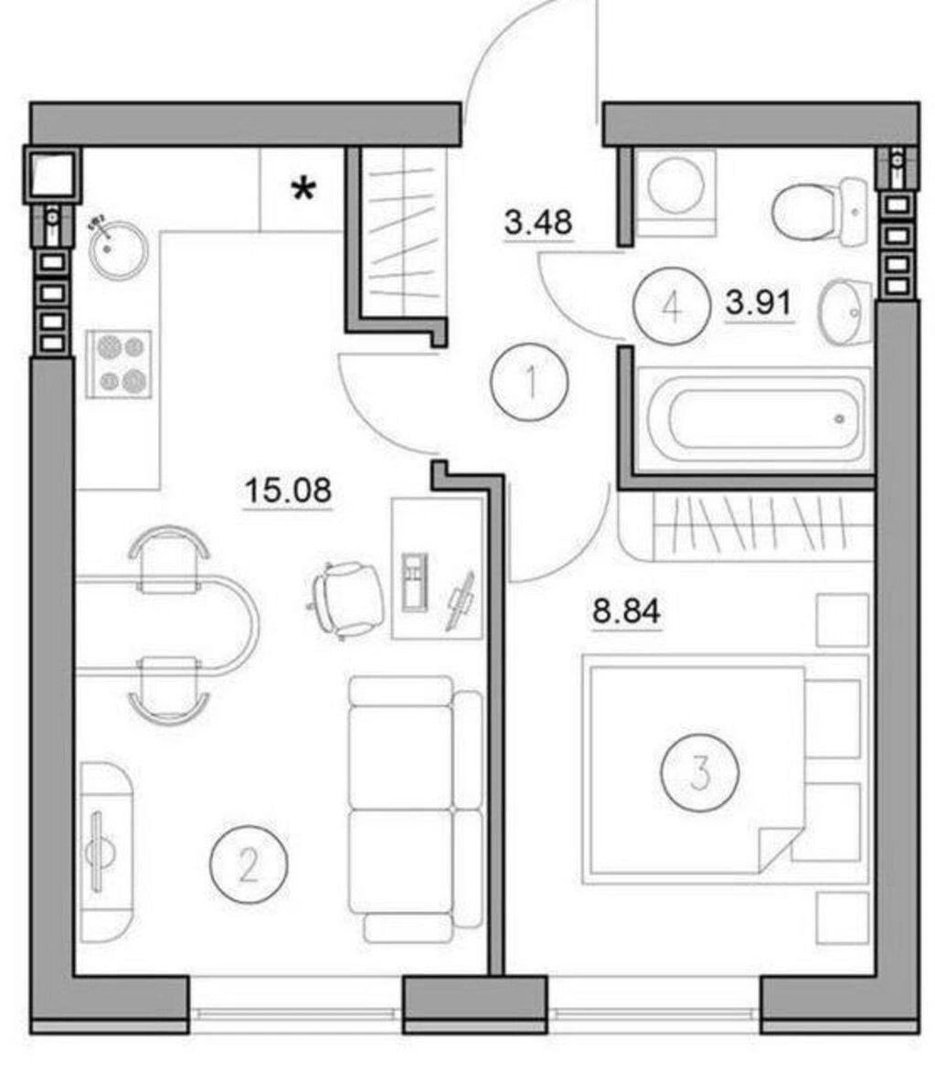 Продаж квартири 1 кімната, 30 m², 2 пов./5 поверхів. 30, Січова вул., Софіївська Борщагівка. 