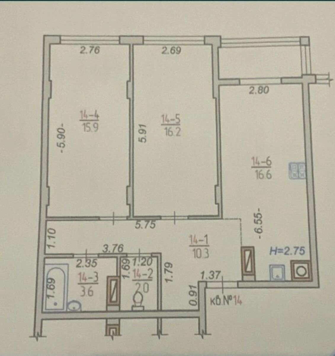 Продаж квартири 2 кімнати, 68 m², 3 пов./11 поверхів. 11, Боголюбова вул., Софіївська Борщагівка. 