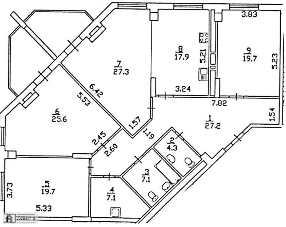 Apartment for rent 4 rooms, 170 m², 8th fl./9 floors. Rayisy Okipnoyi vul., Kyiv. 