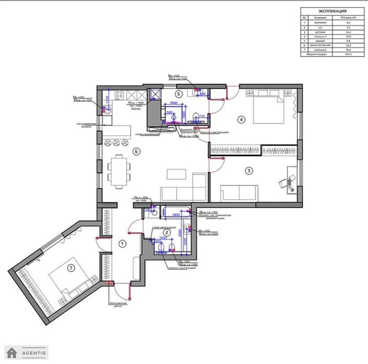 Здам квартиру 4 кімнати, 110 m², 14 пов./24 поверхи. 7, Лабораторний 7, Київ. 