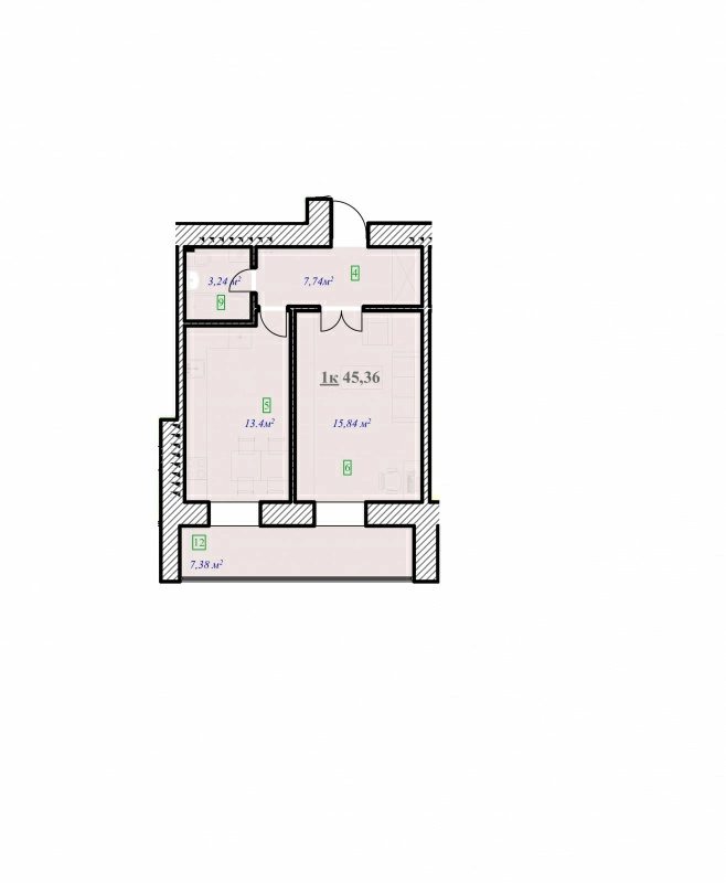 Продаж квартири. 1 room, 45.4 m², 1st floor/10 floors. Декабристов, Івано-Франківськ. 