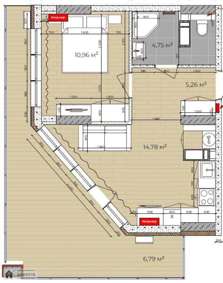 Здам квартиру 1 кімната, 43 m², 16 пов./21 поверх. 35, Василя Стуса вул., Київ. 