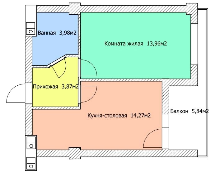 Apartments for sale. 1 room, 39 m², 2nd floor/6 floors. 82, Nedelyna, Odesa. 