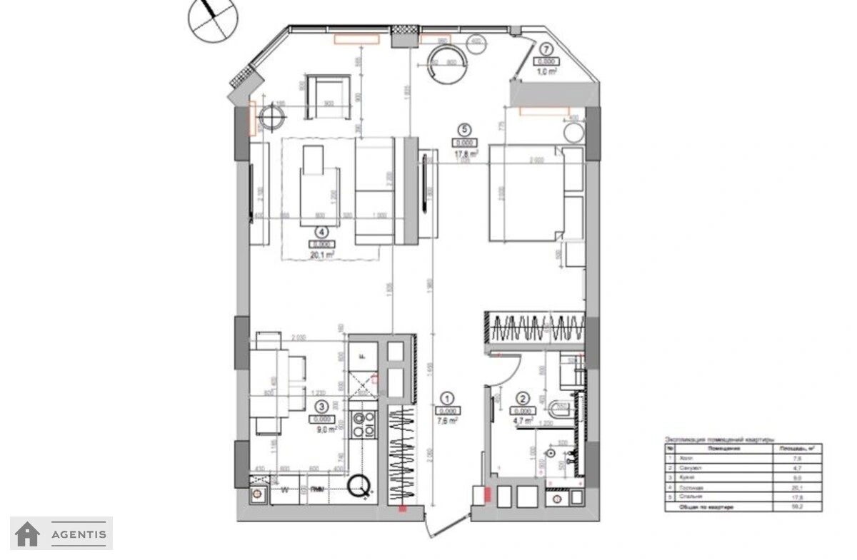 Сдам квартиру 1 комната, 63 m², 10 эт./20 этажей. 2, Болсуновська вул. (Сергія Струтинського), Киев. 